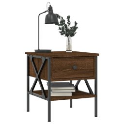 vidaXL Nachtkastjes 2 st 40x42x45 cm bewerkt hout bruin eikenkleur