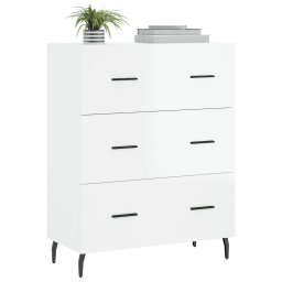 vidaXL Dressoir 69,5x34x90 cm bewerkt hout hoogglans wit