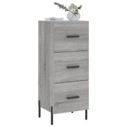 vidaXL Dressoir 34,5x34x90 cm bewerkt hout grijs sonoma eikenkleurig