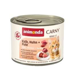 12x200g Kitten Kalf, Kip en Kalkoen animonda Carny Kattenvoer