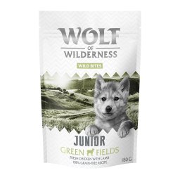 Probeer nu! Wolf of Wilderness Droogvoer, Enkele Blikken & Snacks - Junior Green Fields - Lam & Kip 180 g snack