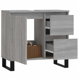 vidaXL Badkamerkast 65x33x60 cm bewerkt hout grijs sonoma eikenkleurig