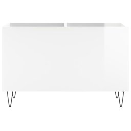 vidaXL Platenkast 74,5x38x48 cm bewerkt hout hoogglans wit
