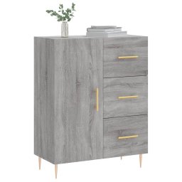 vidaXL Dressoir 69,5x34x90 cm bewerkt hout grijs sonoma eikenkleurig