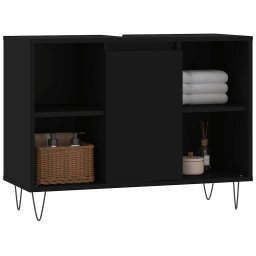 vidaXL Badkamerkast 80x33x60 cm bewerkt hout zwart
