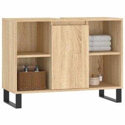vidaXL Badkamerkast 80x33x60 cm bewerkt hout sonoma eikenkleurig