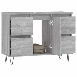 vidaXL Badkamerkast 80x33x60 cm bewerkt hout grijs sonoma eikenkleurig