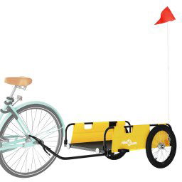 vidaXL Fietstrailer oxford stof en ijzer geel