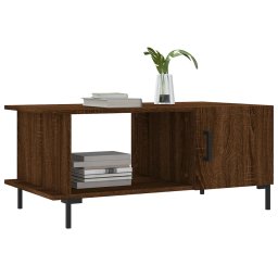 vidaXL Salontafel 90x50x40 cm bewerkt hout bruin eikenkleur