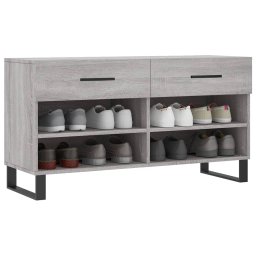 vidaXL Schoenenbank 102x35x55 cm bewerkt hout grijs sonoma eikenkleur