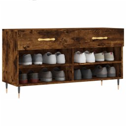 vidaXL Schoenenbank 102x35x55 cm bewerkt hout gerookt eikenkleurig
