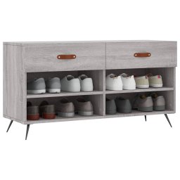 vidaXL Schoenenbank 102x35x55 cm bewerkt hout grijs sonoma eikenkleur