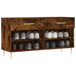 vidaXL Schoenenbank 102x35x55 cm bewerkt hout gerookt eikenkleurig
