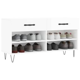 vidaXL Schoenenbank 102x35x55 cm bewerkt hout hoogglans wit