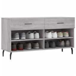 vidaXL Schoenenbank 102x35x55 cm bewerkt hout grijs sonoma eikenkleur