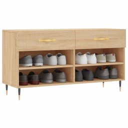 vidaXL Schoenenbank 102x35x55 cm bewerkt hout sonoma eikenkleurig