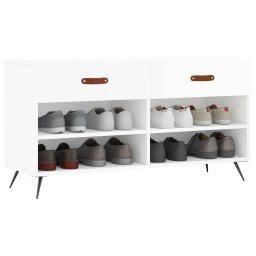vidaXL Schoenenbank 102x35x55 cm bewerkt hout hoogglans wit