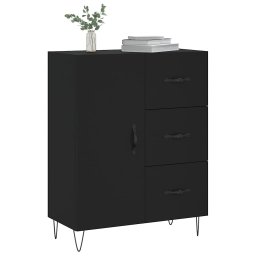 vidaXL Dressoir 69,5x34x90 cm bewerkt hout zwart
