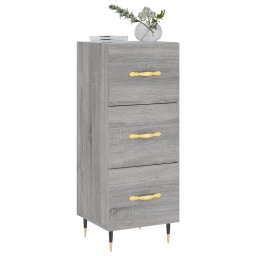 vidaXL Dressoir 34,5x34x90 cm bewerkt hout grijs sonoma eikenkleurig