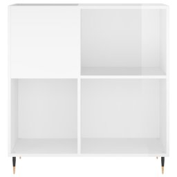 vidaXL Platenkast 84,5x38x89 cm bewerkt hout hoogglans wit