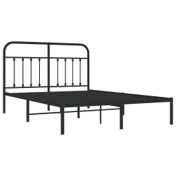 vidaXL Bedframe met hoofdbord metaal zwart 140x200 cm