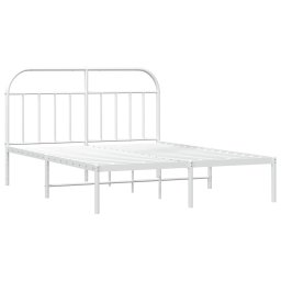 vidaXL Bedframe met hoofdbord metaal wit 183x213 cm