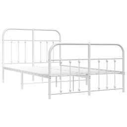 vidaXL Bedframe met hoofd- en voeteneinde metaal wit 120x200 cm