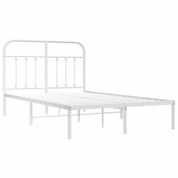 vidaXL Bedframe met hoofdbord metaal wit 120x190 cm