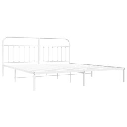 vidaXL Bedframe met hoofdbord metaal wit 200x200 cm