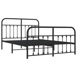 vidaXL Bedframe met hoofd- en voeteneinde metaal zwart 140x200 cm