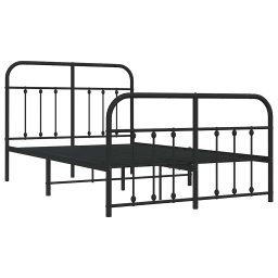 vidaXL Bedframe met hoofd- en voeteneinde metaal zwart 120x200 cm