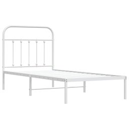 vidaXL Bedframe met hoofdbord metaal wit 90x190 cm