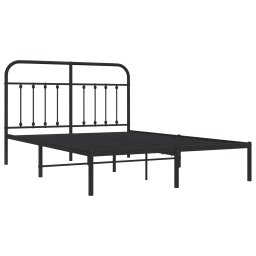 vidaXL Bedframe met hoofdbord metaal zwart 140x190 cm