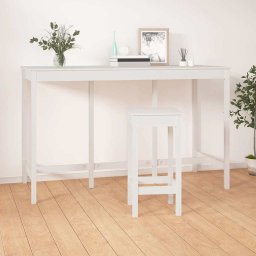 vidaXL Bartafel 180x80x110 cm massief grenenhout wit