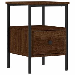 vidaXL Nachtkastjes 2 st 34x36x50 cm bewerkt hout bruin eikenkleur
