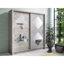 Kledingkast BORASCO 2 deuren 205 cm wellington eik