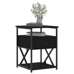 vidaXL Nachtkastjes 2 st 40x42x55 cm bewerkt hout zwart