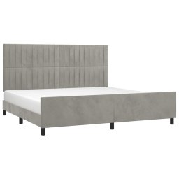 vidaXL Bedframe zonder matras 200x200 cm fluweel lichtgrijs