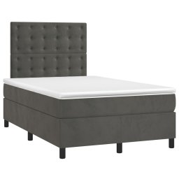 vidaXL Boxspring met matras fluweel donkergrijs 120x200 cm