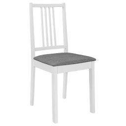 vidaXL Eetkamerstoelen met kussens 4 st massief hout wit