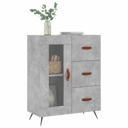 vidaXL Dressoir 69,5x34x90 cm bewerkt hout betongrijs