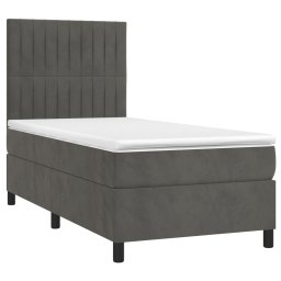 vidaXL Boxspring met matras en LED fluweel donkergrijs 80x200 cm