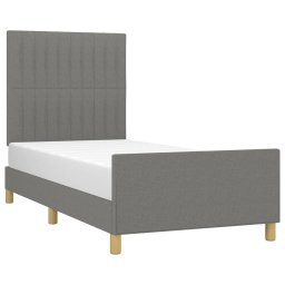 vidaXL Bedframe zonder matras 90x200 cm stof donkergrijs