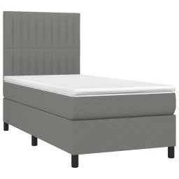 vidaXL Boxspring met matras stof donkergrijs 90x190 cm