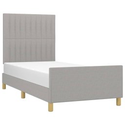 vidaXL Bedframe zonder matras 90x200 cm stof lichtgrijs