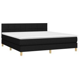 vidaXL Boxspring met matras en LED stof zwart 160x200 cm