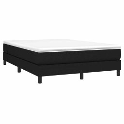 vidaXL Boxspring met matras stof zwart 140x200 cm