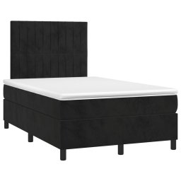 vidaXL Boxspring met matras fluweel zwart 120x200 cm