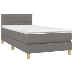 vidaXL Boxspring met matras en LED stof donkergrijs 100x200 cm