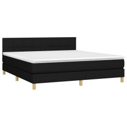 vidaXL Boxspring met matras stof zwart 160x200 cm